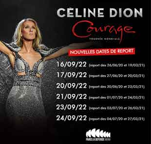 Variété internationale CELINE DION COURAGE WORLD TOUR NANTERRE Variété internationale CELINE DION COURAGE WORLD TOUR NANTERRE